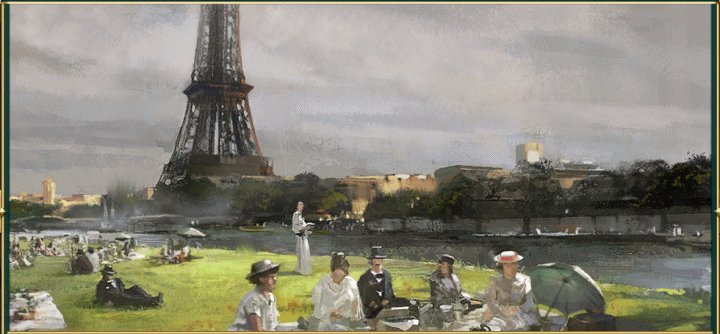 A Painting of the Eiffel Tower Wonder in Civilization 5 Brave New World and Gods and Kings