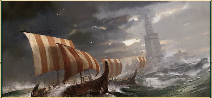 A Painting of the Great Lighthouse Wonder in Civilization 5 Brave New World and Gods and Kings