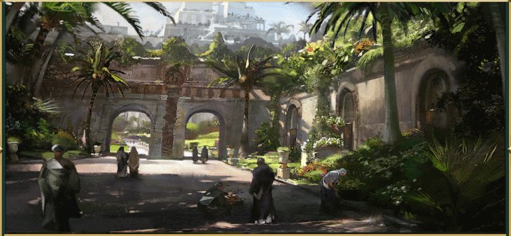 A Painting of the Hanging Gardens Wonder in Civilization 5 Brave New World and Gods and Kings