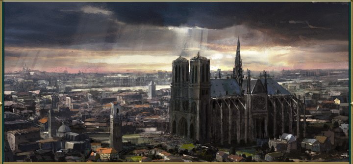 A Painting of the Notre Dame Wonder in Civilization 5 Brave New World and Gods and Kings