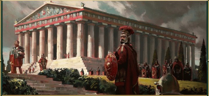 A Painting of the Parthenon Wonder in Civilization 5 Brave New World and Gods and Kings
