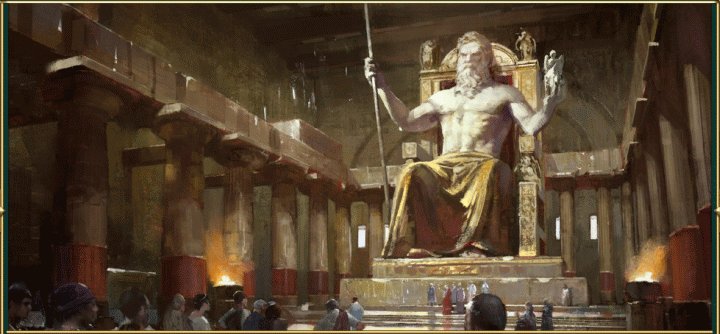 A Painting of the Statue of Zeus Wonder in Civilization 5 Brave New World and Gods and Kings