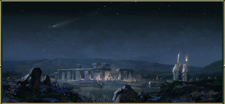 A Painting of the Stonehenge Wonder in Civilization 5 Brave New World and Gods and Kings